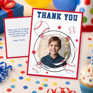 Baseball Kids Birthday Thank you Photo  Postcard