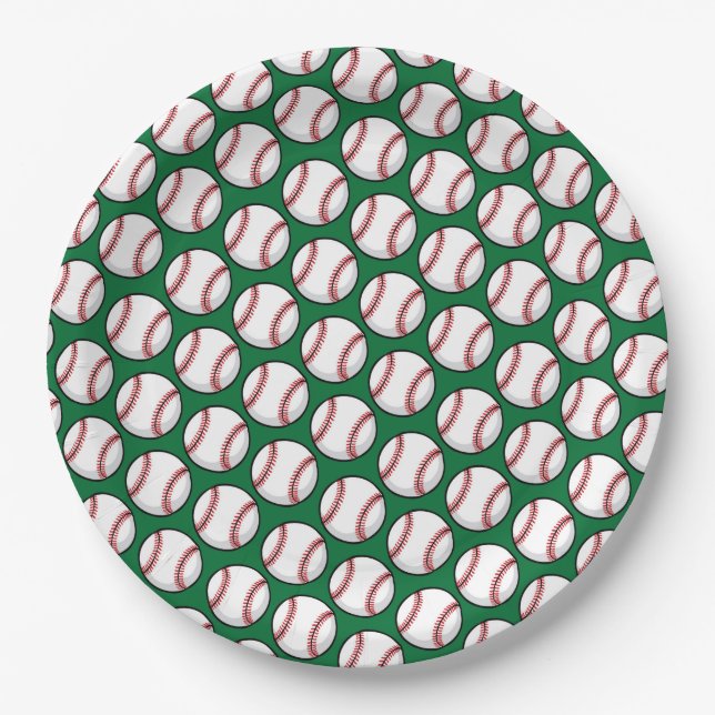 Baseball Kids Sports Team Colorful Fun Paper Plate (Front)