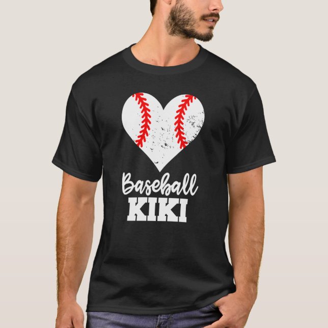 Baseball Kiki Baseball Heart Grandma Kiki T-Shirt (Front)