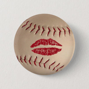 baseball kiss  badge