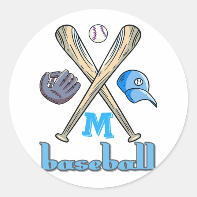 baseball kit classic round sticker (Front)