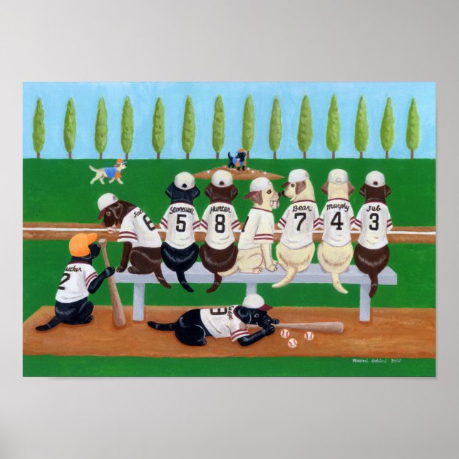 Baseball Labradors Poster (Front)