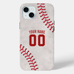 Baseball Lace Sport Theme Custom Name iPhone 15 Mini Case
