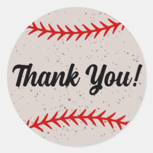 Baseball Lace Stitches Themed Classic Round Sticker