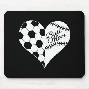 Baseball Laces Soccer Ball Pattern Heart Ball Mum Mouse Mat