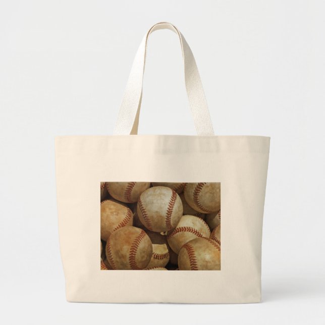Baseball Large Tote Bag (Front)