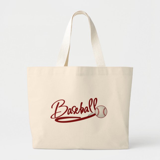Baseball Large Tote Bag (Front)