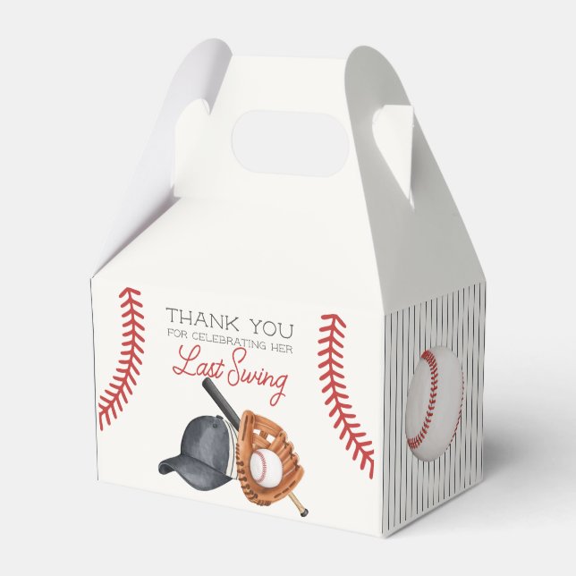 Baseball Last Swing Home Run Bridal Shower Favour Box (Front Side)