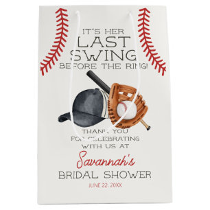 Baseball Last Swing Home Run Bridal Shower Favour Medium Gift Bag