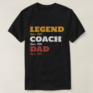 Baseball Legend Coach Dad - Custom Dates T-Shirt