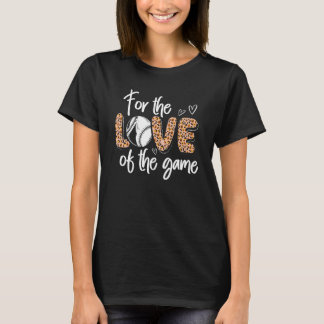 Baseball Leopard Cheetah Pattern Baseball Mom T-Shirt