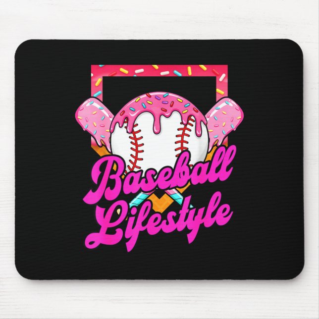 Baseball Life Lifestyle Home Plate Ice Cream Drip  Mouse Mat (Front)