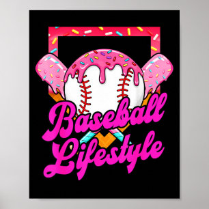 Baseball Life Lifestyle Home Plate Ice Cream Drip  Poster