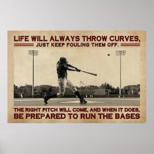Baseball Life Poster, Baseball Wall Art, Baseball Poster