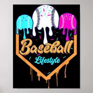 Baseball Life Style 101 Apparel Youth Drip Basebal Poster