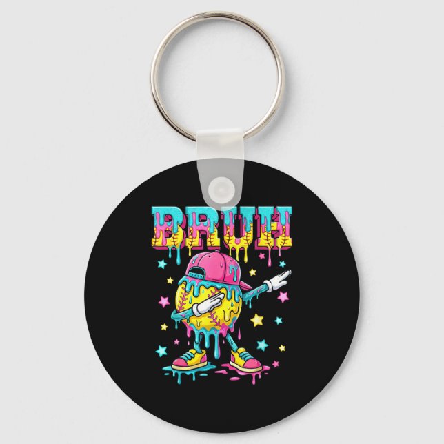 Baseball life style apparel youth drip baseball key ring (Front)