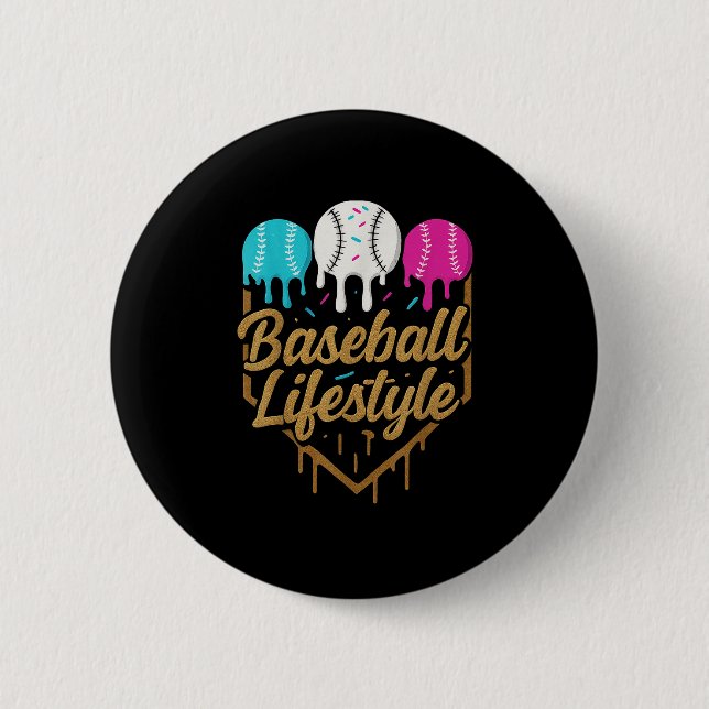 Baseball Lifestyle 101 Apparel Youth Baseball Drip 6 Cm Round Badge (Front)