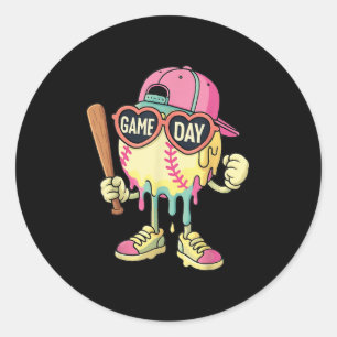 Baseball Lifestyle 101 Apparel Youth Baseball Drip Classic Round Sticker