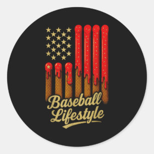 Baseball Lifestyle 101 Apparel Youth Baseball Drip Classic Round Sticker