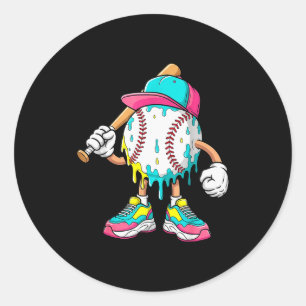 Baseball Lifestyle 101 Apparel Youth Baseball Drip Classic Round Sticker