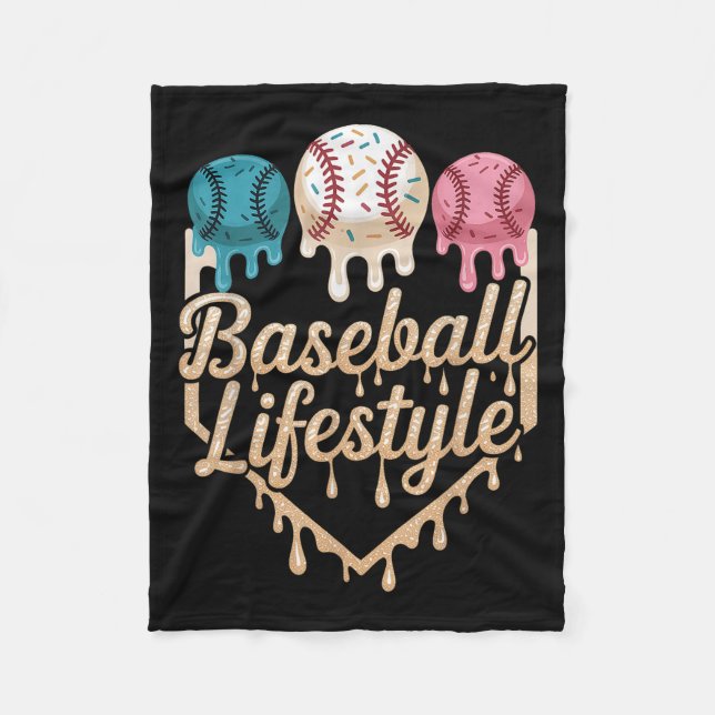 Baseball Lifestyle 101 Apparel Youth Baseball Drip Fleece Blanket (Front)