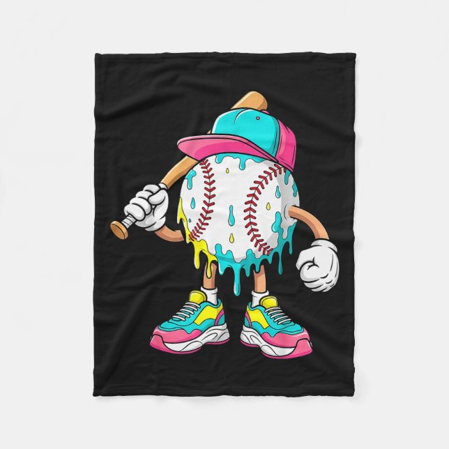 Baseball Lifestyle 101 Apparel Youth Baseball Drip Fleece Blanket (Front)