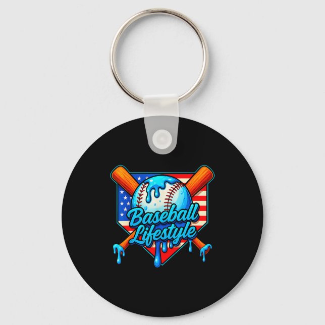 Baseball Lifestyle 101 Apparel Youth Baseball Drip Key Ring (Front)
