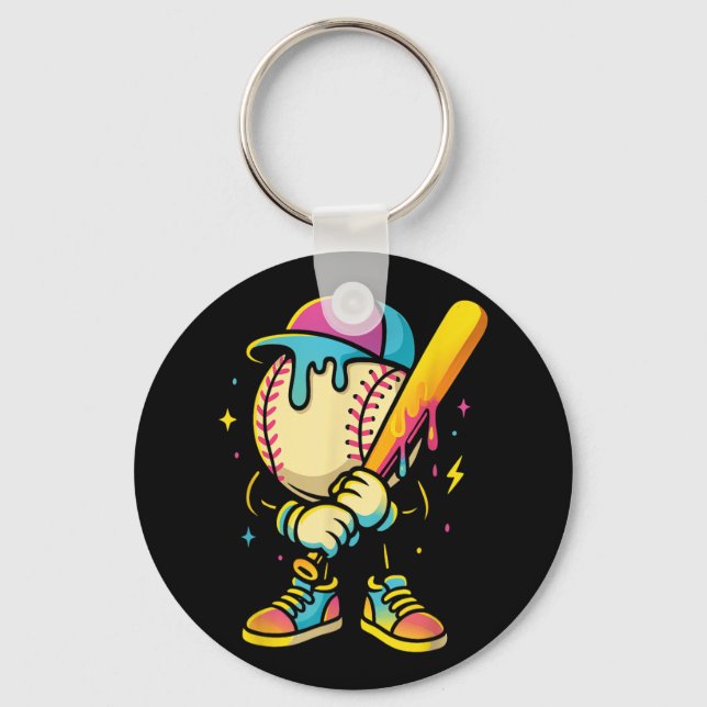 Baseball Lifestyle 101 Apparel Youth Baseball Drip Key Ring (Front)
