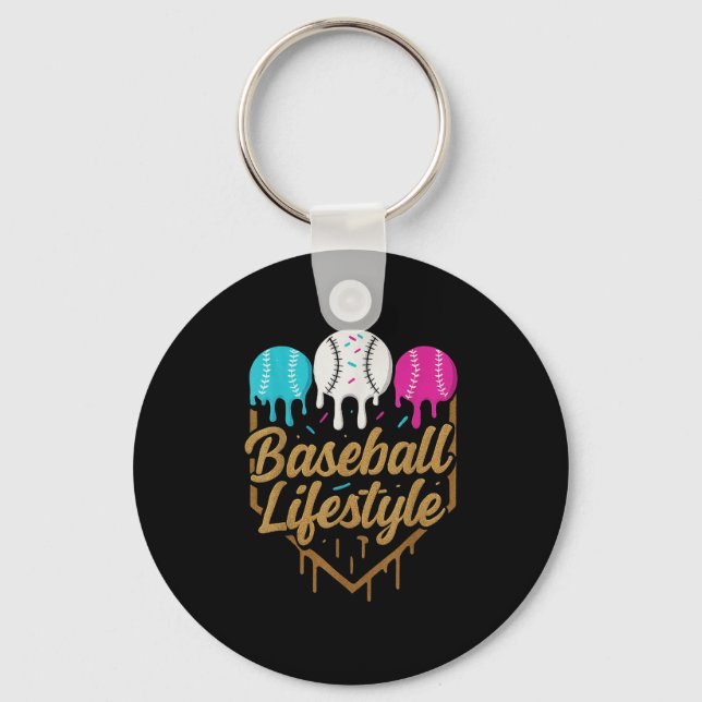 Baseball Lifestyle 101 Apparel Youth Baseball Drip Key Ring (Front)