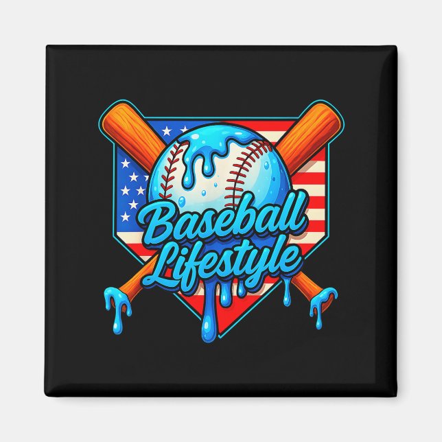Baseball Lifestyle 101 Apparel Youth Baseball Drip Magnet (Front)