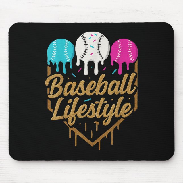Baseball Lifestyle 101 Apparel Youth Baseball Drip Mouse Mat (Front)