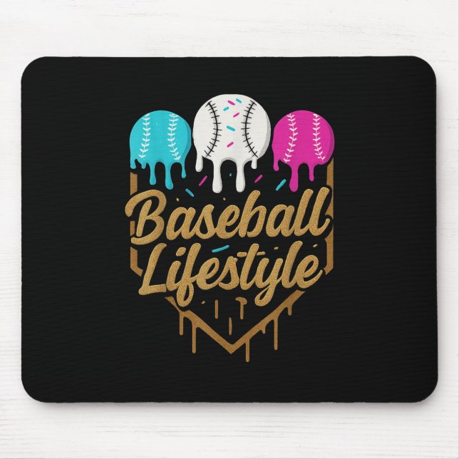 Baseball Lifestyle 101 Apparel Youth Baseball Drip Mouse Mat (Front)