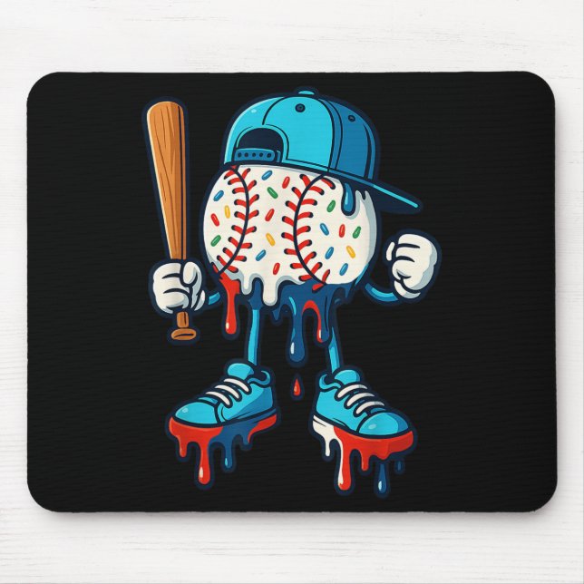 Baseball Lifestyle 101 Apparel Youth Baseball Drip Mouse Mat (Front)