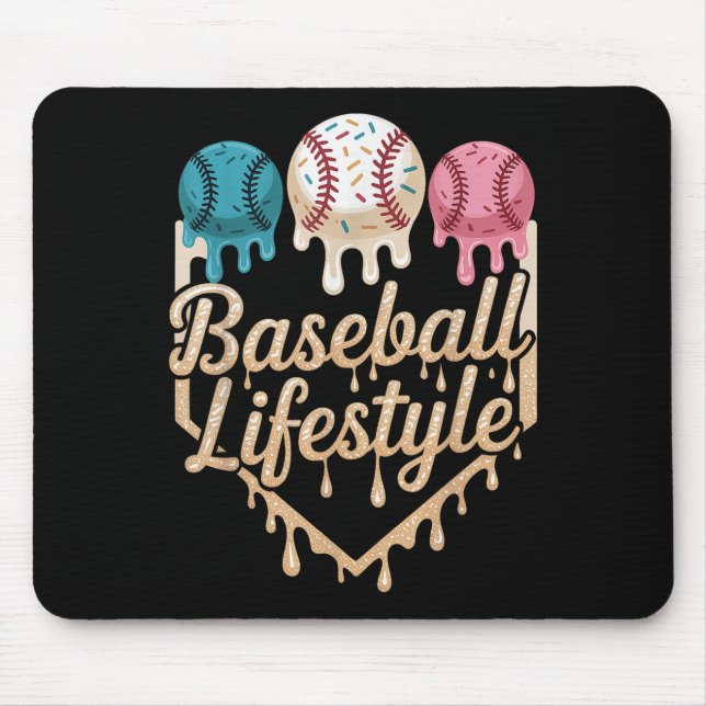 Baseball Lifestyle 101 Apparel Youth Baseball Drip Mouse Mat (Front)