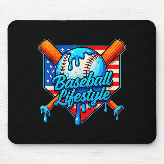 Baseball Lifestyle 101 Apparel Youth Baseball Drip Mouse Mat (Front)