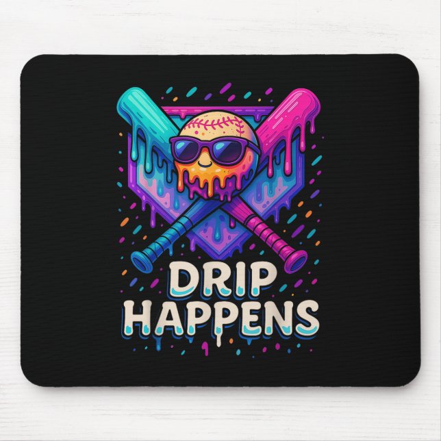 Baseball Lifestyle 101 Apparel Youth Baseball Drip Mouse Mat (Front)