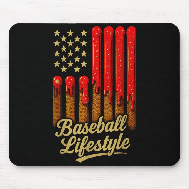 Baseball Lifestyle 101 Apparel Youth Baseball Drip Mouse Mat (Front)