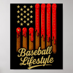 Baseball Lifestyle 101 Apparel Youth Baseball Drip Poster
