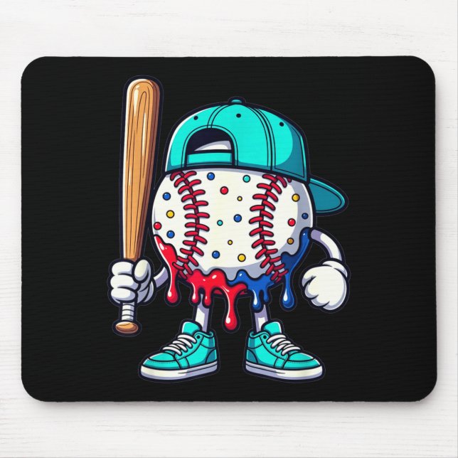 Baseball Lifestyle 101 Apparel Youth Drip Baseball Mouse Mat (Front)