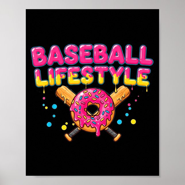 Baseball Lifestyle 101 Apparel Youth Drip Baseball Poster (Front)