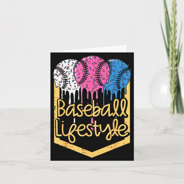 Baseball Lifestyle Ball Sprinkles Drip Boys Kids M Card (Front)