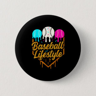 Baseball Lifestyle, Baseball Drip Icecream  6 Cm Round Badge
