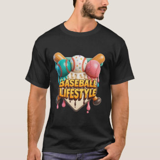 Baseball Lifestyle Colourful Ice Cream Sports Them T-Shirt