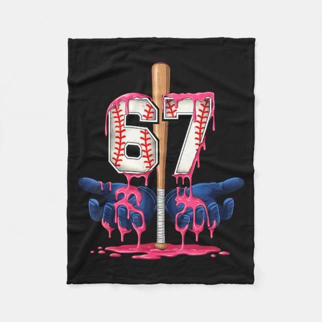 Baseball Lifestyle Shirt Youth Baseball Glove Drip Fleece Blanket (Front)