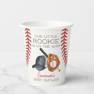Baseball Little Rookie Home Run Baby Shower Decor Paper Cups