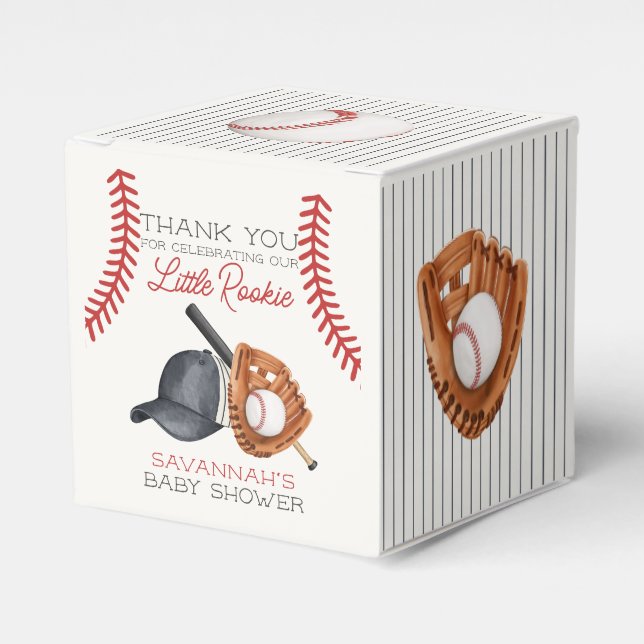 Baseball Little Rookie Home Run Baby Shower Favour Favour Box (Front Side)