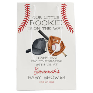 Baseball Little Rookie Home Run Baby Shower Favour Medium Gift Bag