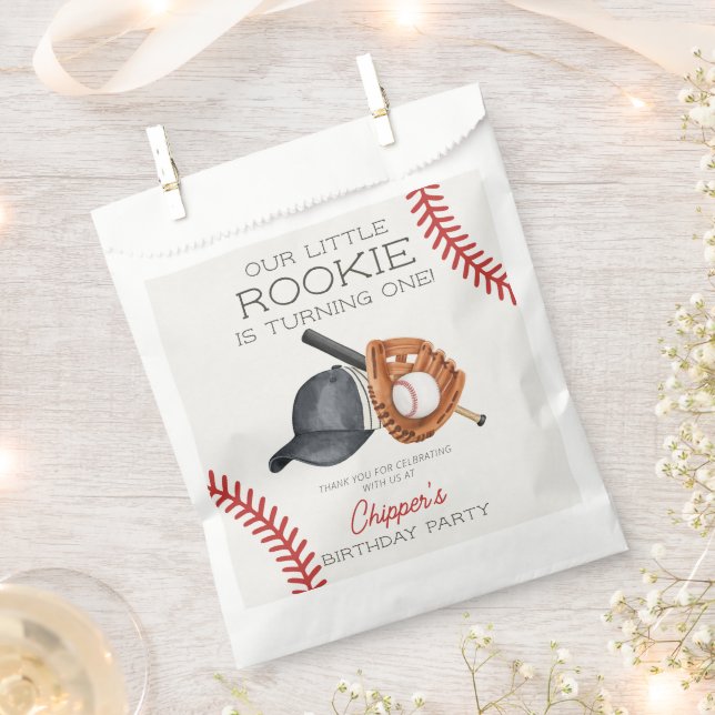 Baseball Little Rookie Home Run Birthday Favour Bags (Clipped)