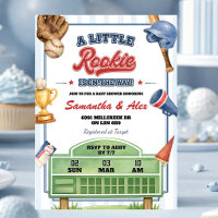 Baseball Little Rookie On The Way Baby Shower