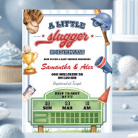 Baseball Little Slugger On The Way Baby Shower